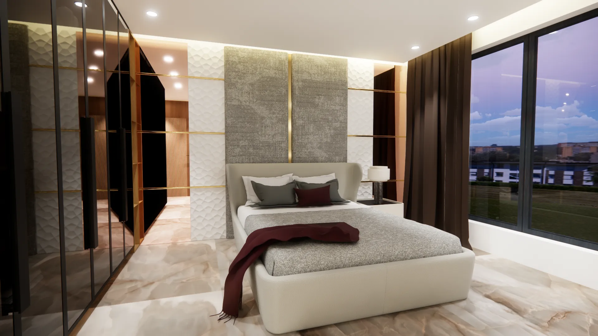 A serene bedroom with A serene bedroom