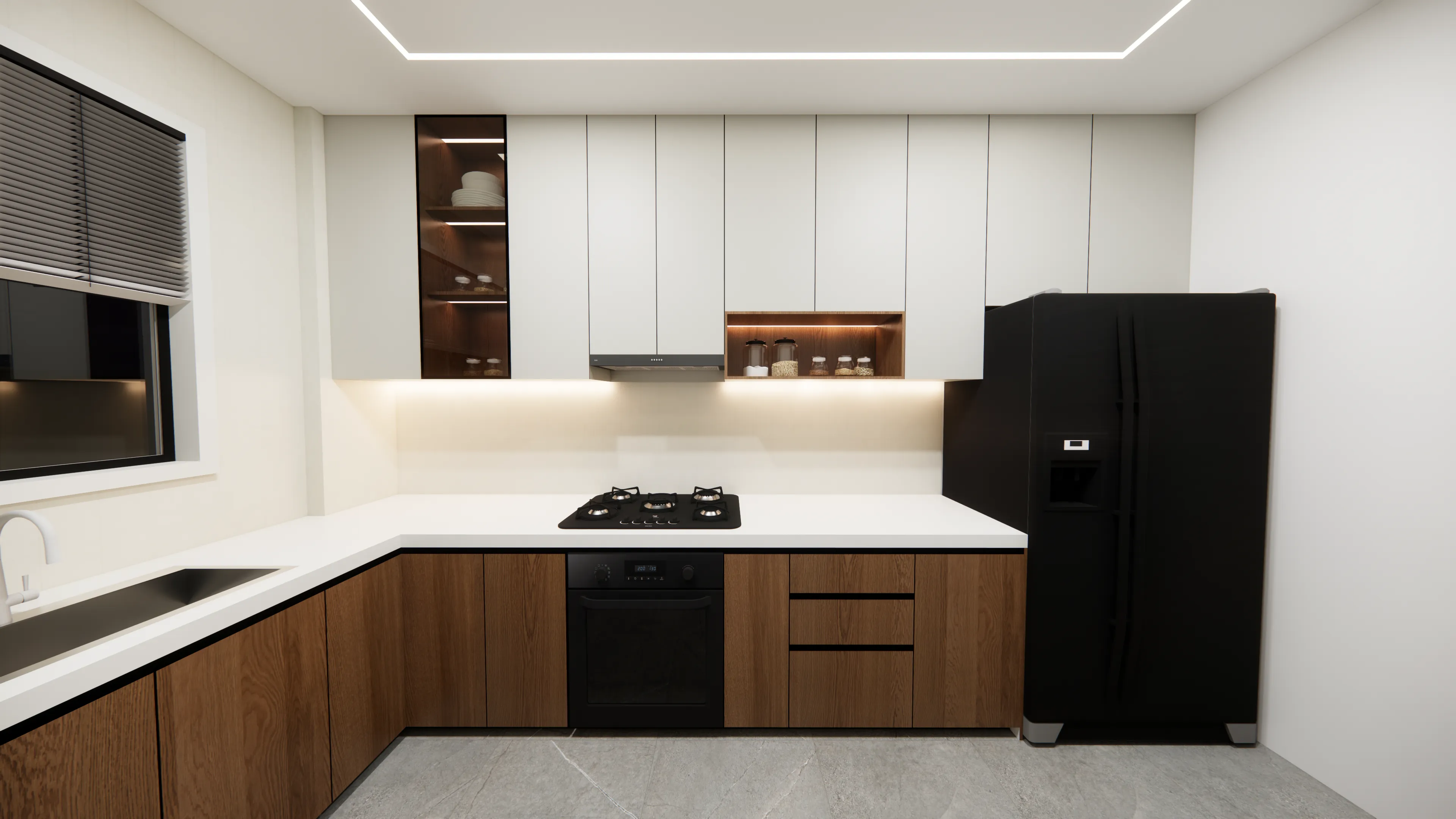 A sleek, functional kitchen