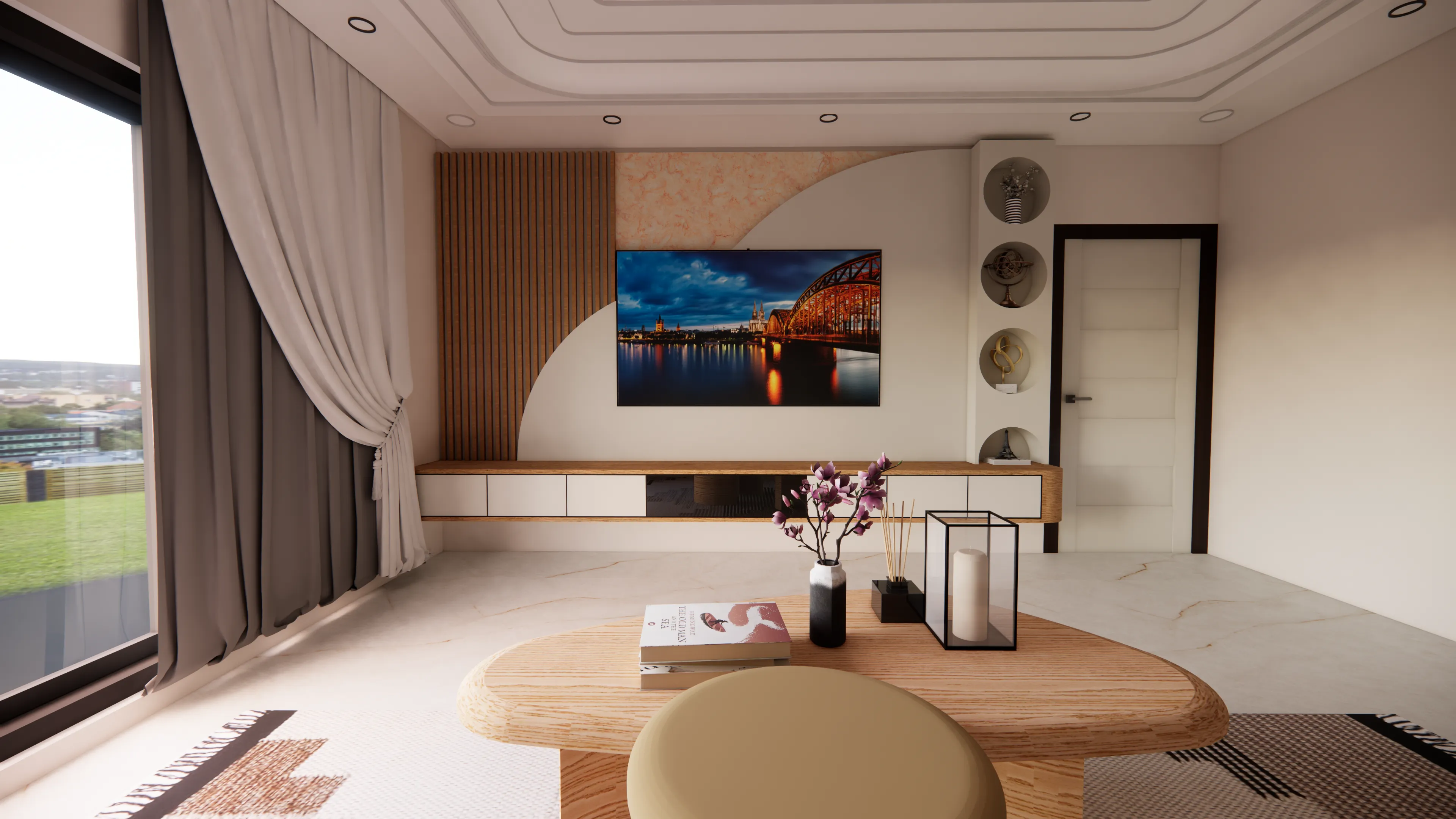 A bright contemporary living room